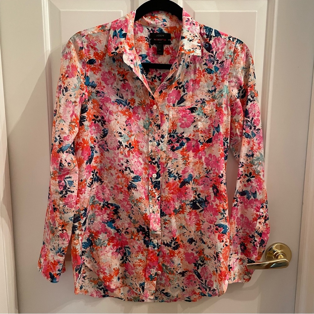 J. Crew Boy Shirt in Marigold Print